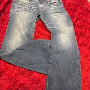 Volcom Brand Classic Medium Wash Bootcut Jeans Size 11 - V Stitch Pockets 35 x33